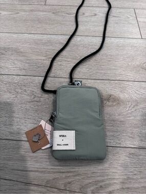 SFERRA Sage Green Mini Crossbody Pouch with Black Strap